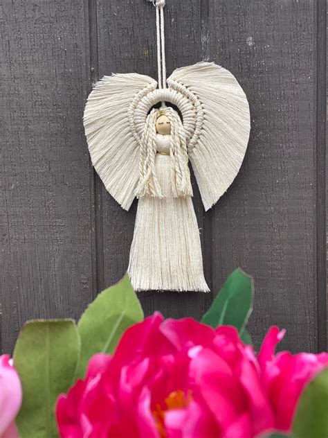 Macrame Angel Ornament Etsy