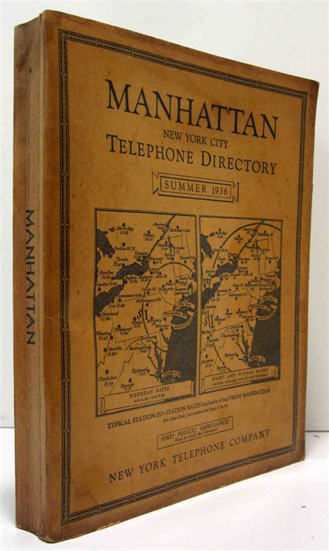 MANHATTAN NEW YORK CITY TELEPHONE DIRECTORY, SUMMER 1936 by New York