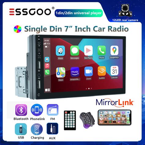 ESSGOO 7 Inch Car Radio Single 1 Din Car Stereo With Bluetooth Touch