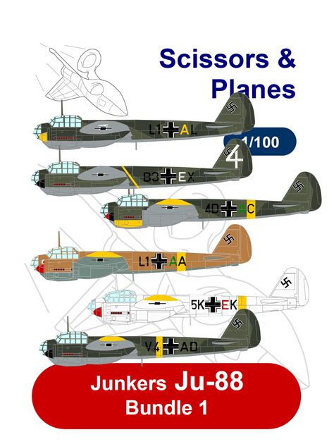 1 100 Snp Junkers Ju 88 Bundle 1 Paper Model EcardModels