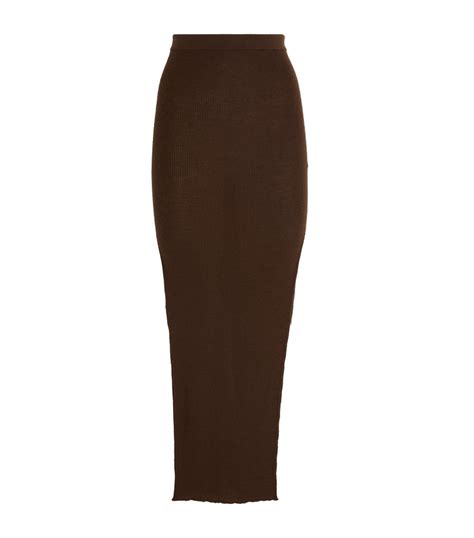 Womens Rick Owens Brown Wool Sacri Midi Skirt Harrods Countrycode