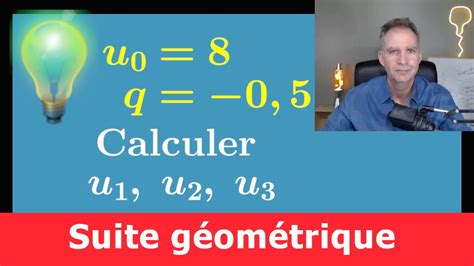 Suite géométrique calculer premier terme utiliser la raison