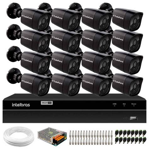 Kit C Meras Seguran A Black Full Hd P Infra M Ip Dvr