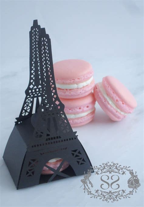 French Macaron Favor Paris Wedding Eiffel Tower Favor Box And 1