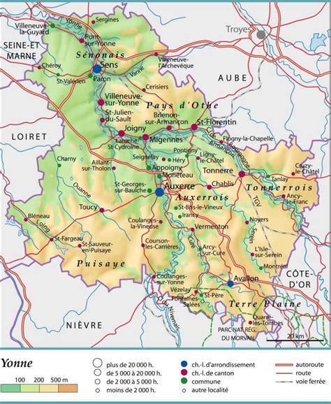 Carte de Yonne Carte du département 89