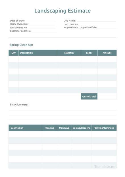 Landscaping Business Estimate Template: Download 239+ Sheets in Word, Excel, Pages, Numbers ...