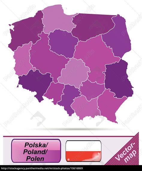 Border map of Poland with borders in purple - Stock Photo #10616869 | PantherMedia Stock Agency