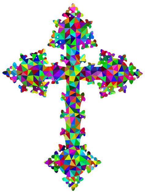 Download Prismatic Low Poly Ornate Cross Svg Freepngimg