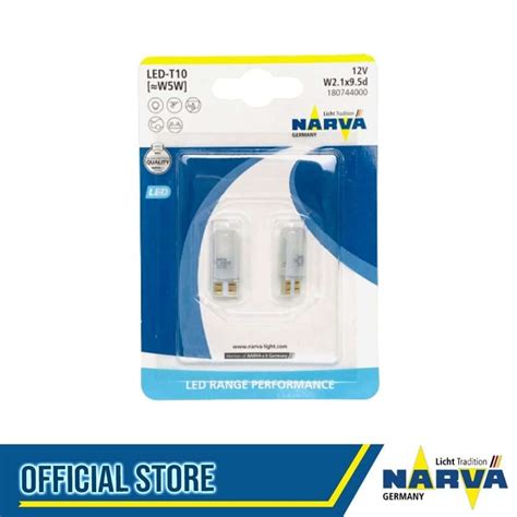 NARVA T10 W5W 12V Range Performance LED Signaling Light Bulb (White) - 18074 - auto2u