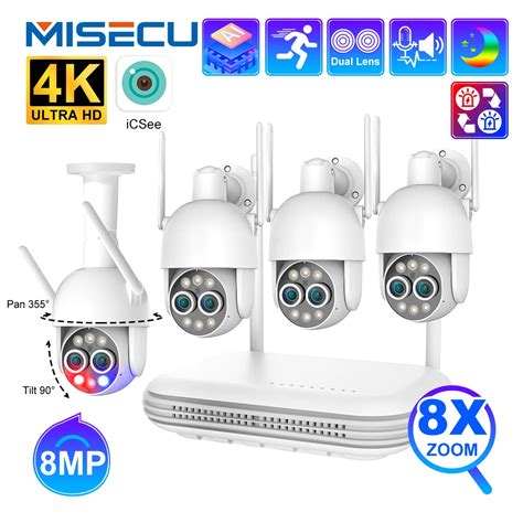 Miecu Sistema De Seguridad Inal Mbrico Con Lente Dual Kit De Protecci N