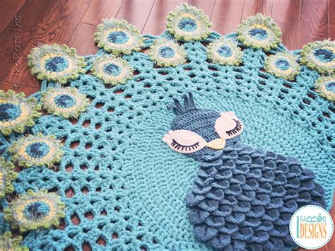 Pavo The Peacock Rug Nursery Mat Crochet Pattern Craftsy 6 Pattern Crochet Rug Patterns