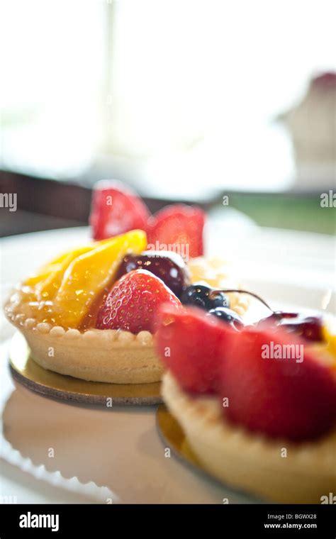 Fruit Tarts For Dessert Stock Photo Alamy