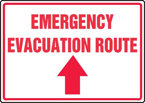 Emergency Evacuation Route (Up Arrow) Safety Sign MFEX554