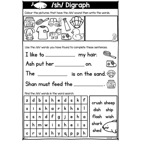 Phonics Digraph SH Worksheet Top Teacher