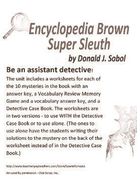 Encyclopedia Brown Super Sleuth Teaching Resources By Sawmillsmedia