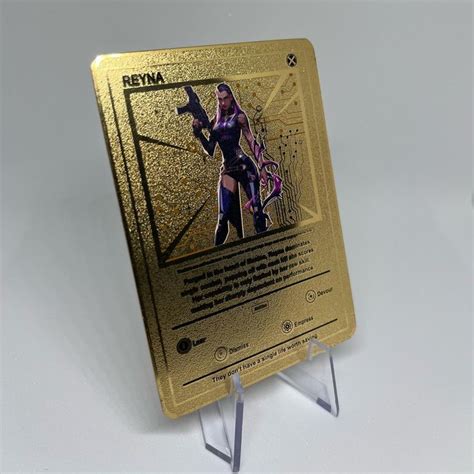 Handmade Gold Stainless Steel Valorant Card Based On Reyna Including