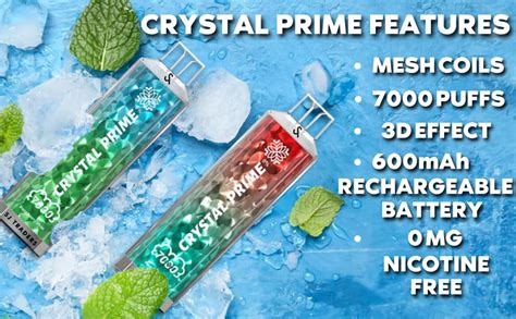 Crystal Prime 7000 Puffs Disposable Vape Prefilled Fruit Flavours