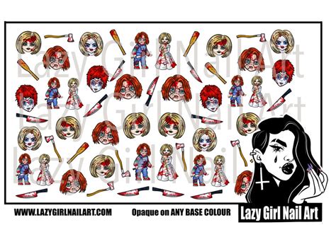 Nail Art Decal Killer Dolls Chucky Waterslide For Easy Etsy