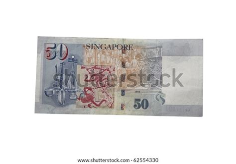 Back Design Fifty Singapore Dollars Clipping Stock Photo