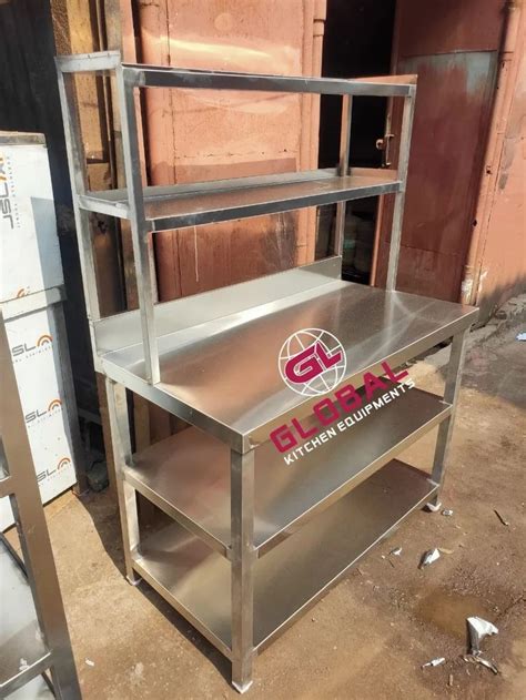 Stainless Steel SS Work Table With Overhead Shelf At Best Price In Mumbai