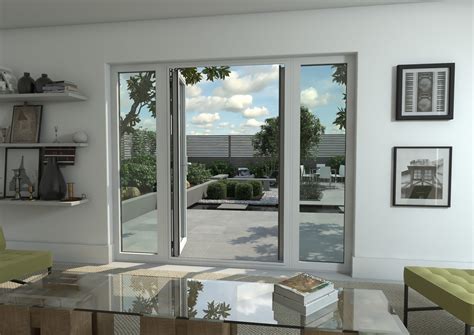 2400mm Open Out White Aluminium French Doors (1200mm Doors + 2 x 600mm