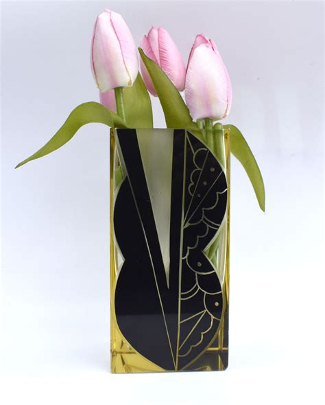 Art Deco Czech Glass Vase C1930