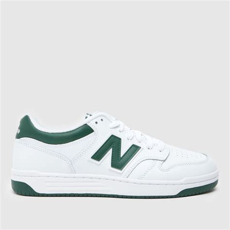 Mens White And Green New Balance 480 Trainers Schuh