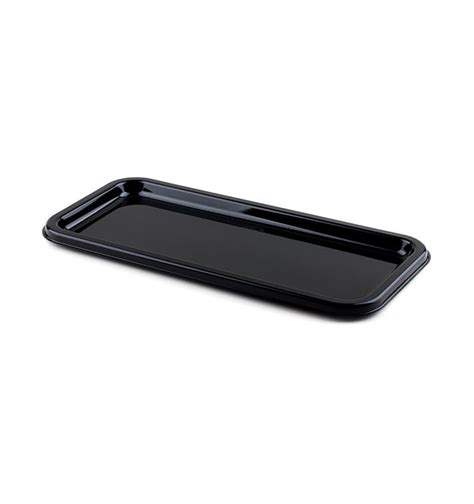 Plateau Plastique Rectangulaire Noir 35x16 cm 10 Utés