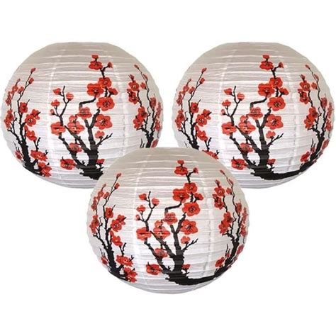 Pcs Lot Rouge Sakura Papier Lanternes Pouces Cm Chinois