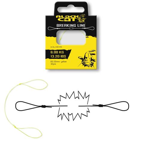 Fil Cassant Breaking Line Jaune 15cm 10pcs Black Cat Pêche Silure