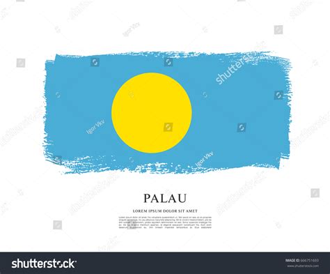 Flag Palau Brush Stroke Background Stock Vector Royalty Free