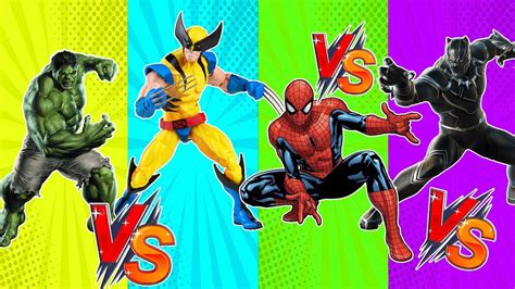 Superhero Color Dance Challenge Spider Man Vs Hulk Cartoon Wolverine