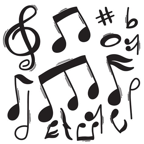 note doodle simple outline set  white background  vector art