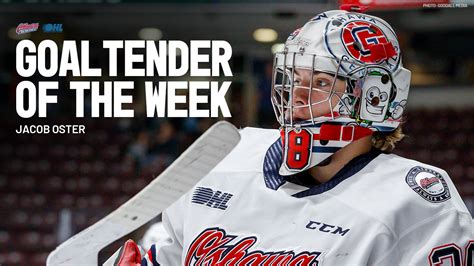 Jacob Oster Named Ohls Goaltender Of The Week Oshawa Generals