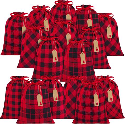 Amazon Mimind Pieces Christmas Drawstring Gift Bags Cotton