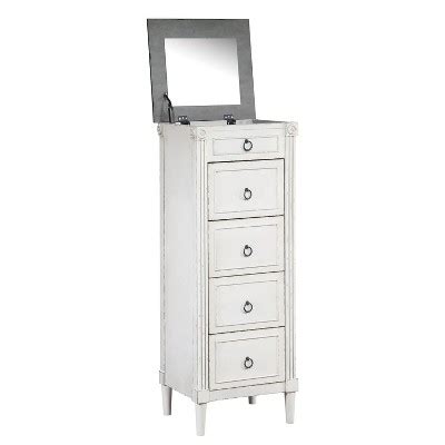 Magg 4 Drawer Jewelry Chest With Flip Up Mirror Antique White/antique Gray Two Tone - Homes ...