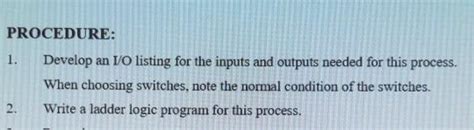 Solved Lab Plc Timers Objectives Use Timers To Chegg