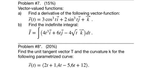 Solved Problem 7 15 Vector Valued Functions A Find