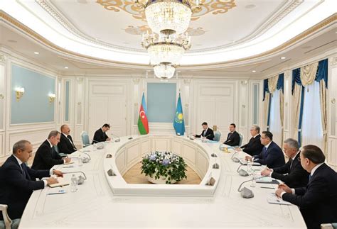 Meeting Of President Ilham Aliyev With President Kassym Jomart Tokayev