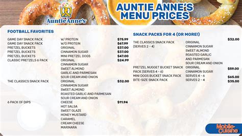 Auntie Annes Menu Prices Free Birthday Pretzel 2024