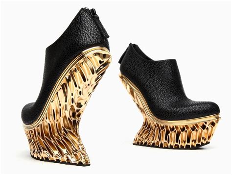 Francis Bitonti Generates Gold Plated D Printed Shoes For United Nude