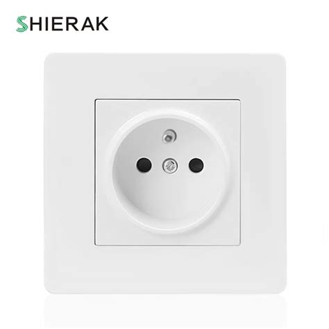 Shierak New French Standard Wall Power Socket White Plastic Panel