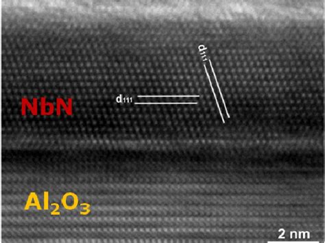 HRTEM Micrographs Of The NbTiN Film Grown On 0001 Sapphire And