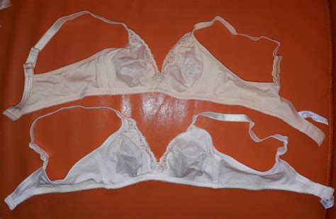 Deadstock Vintage Bras 5x 1980s Playtex Super Look Bras Beige And White Nylon Lace Ribbed German