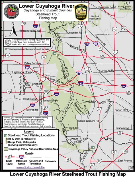 Cuyahoga River Steelhead Fishing Map | DIY Fly Fishing