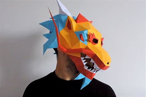 DIY Chinese Dragon Mask - 3d papercraft By PAPER amaze | TheHungryJPEG