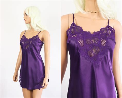 Victoria S Secret Nightie S Slip Dress Purple Babydoll Etsy