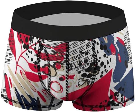 Hyjoy Mens Boxer Briefs Trunks Underwear Pack Abstract Graffiti