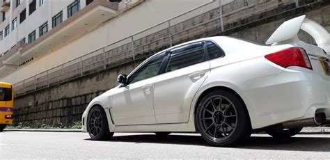 Subaru Wrx Sti Gv White Wedssport Tc X Wheel Wheel Front