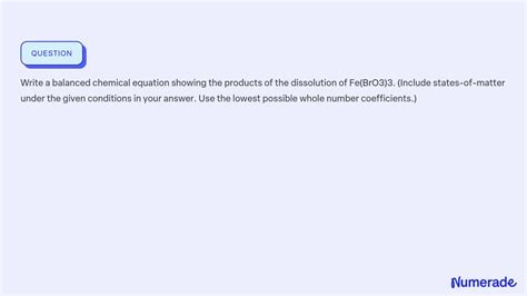 Solved Write A Balanced Chemical Equation Showing The Products Of The